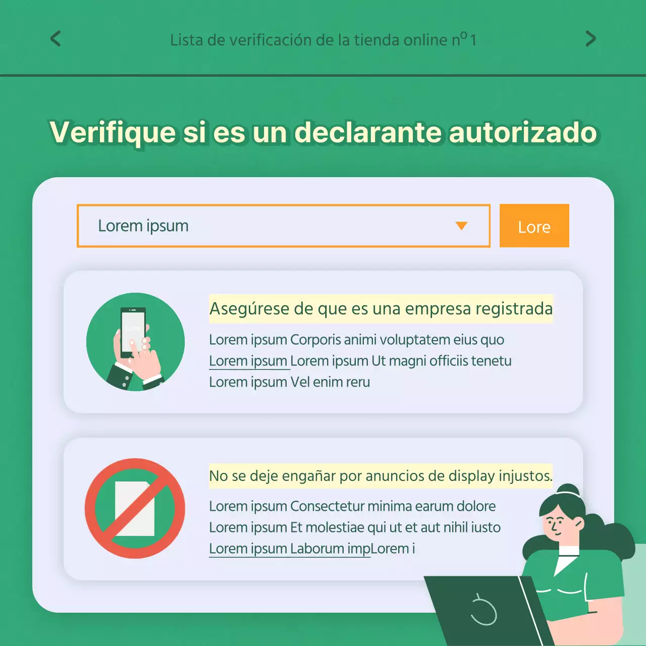 Verde Tono Naranja Punto Simple Ilustración Tarjeta Día de la Seguridad Alimentaria Noticias
