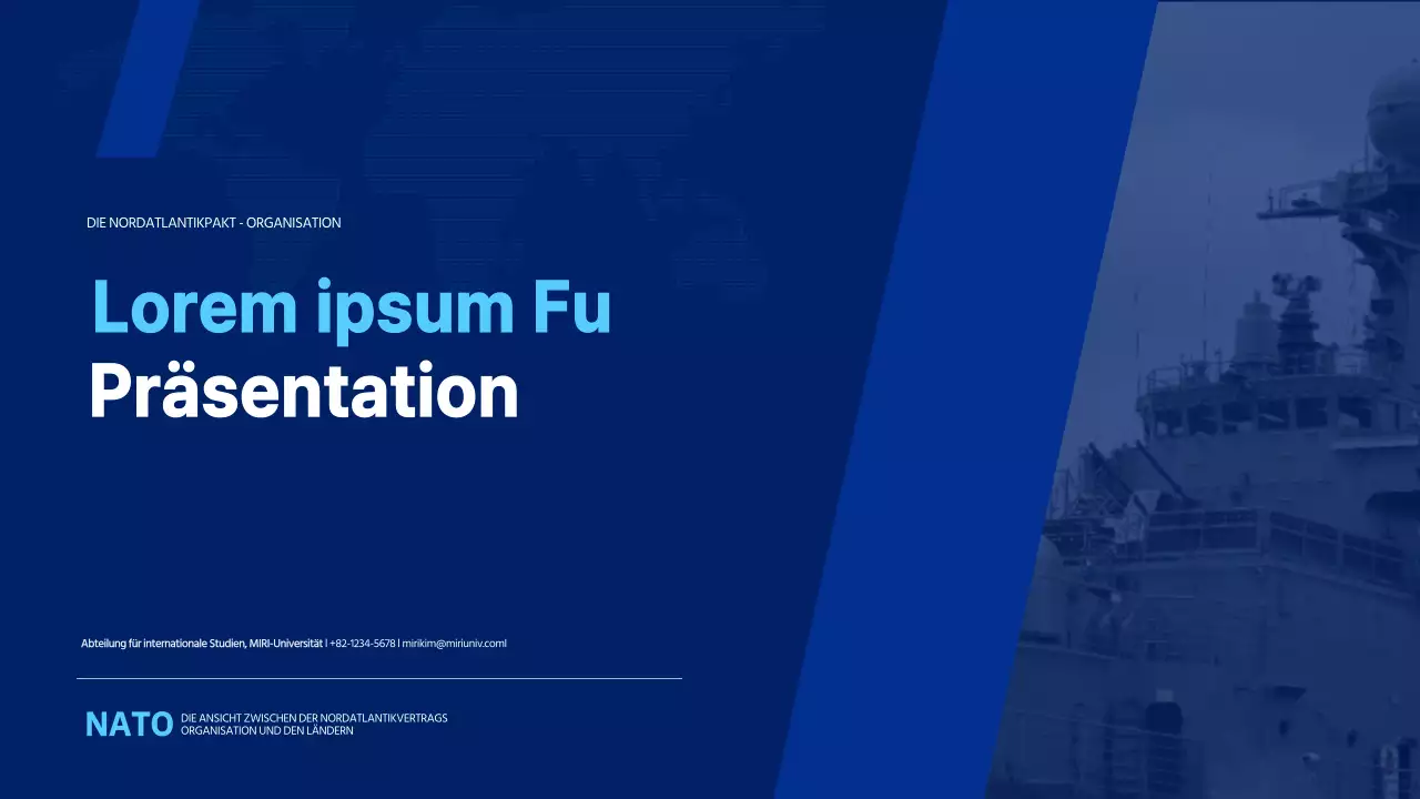 Einfache Darstellung der Nordatlantikvertragsorganisation in Blau