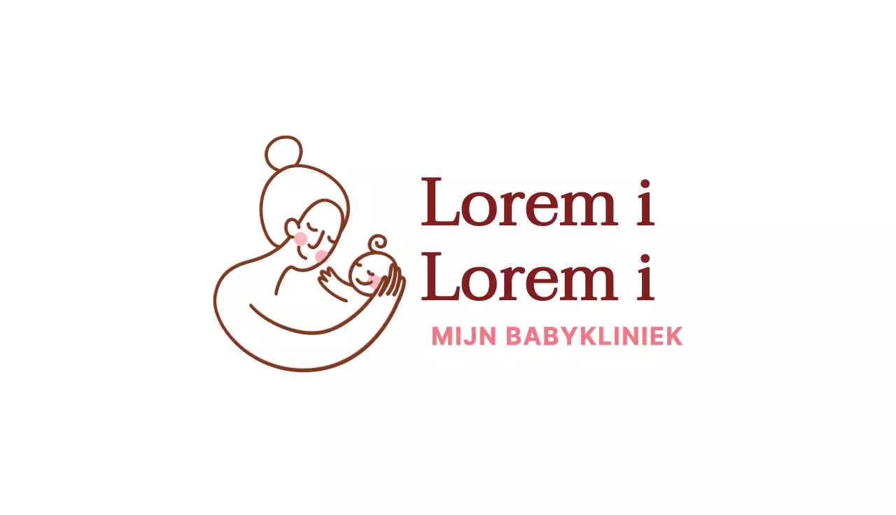 Clean kraamkliniek visitekaartje met roze illustratie