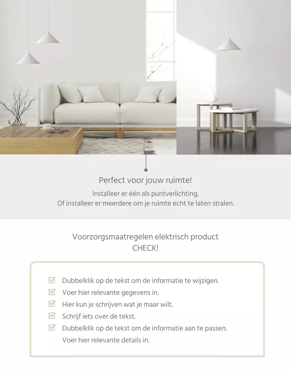 Detailpagina eenvoudige grijze binnenverlichting