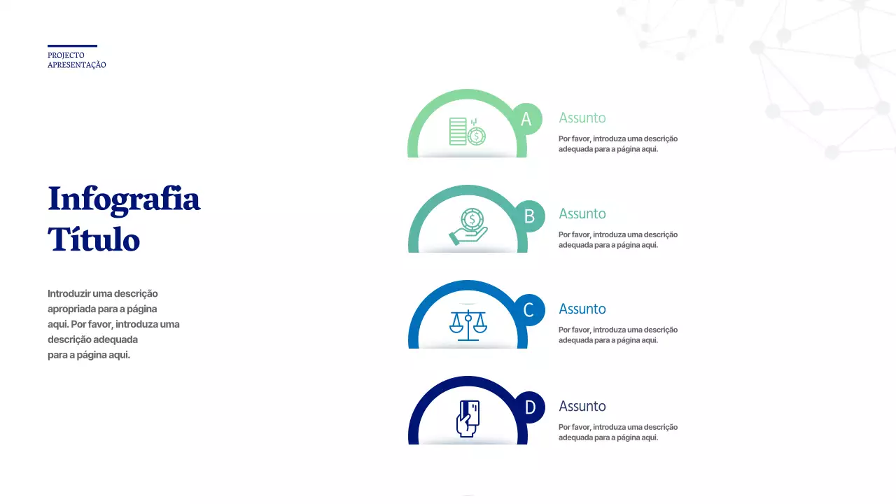 Infografia de ícones financeiros azuis e verdes