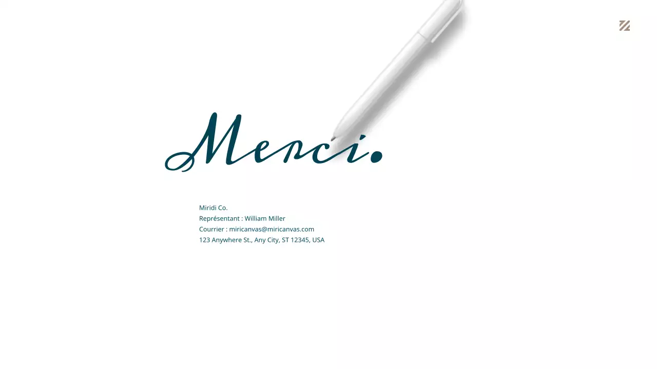 Proposition commerciale simple en turquoise et marron