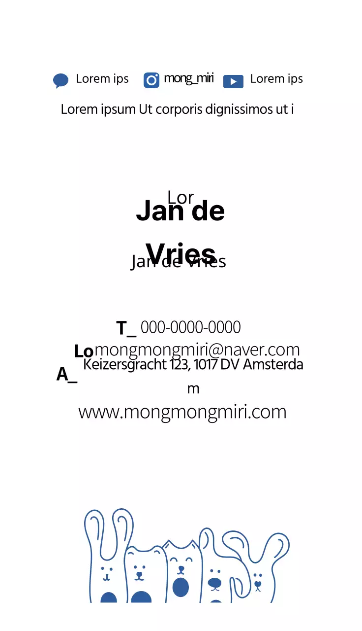 blauwe illustratie eenvoudig dier café