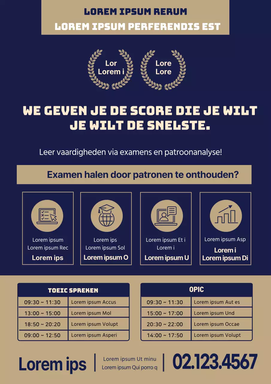 Blauw met gouden lettersPromoot je school