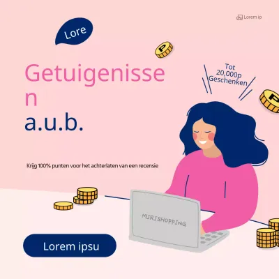 Roze en blauw illustratieconcept voor een recensie-evenement