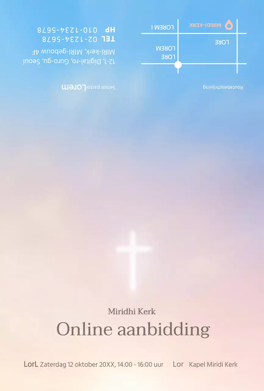 Gradient Online Aanbidding Kerk Postkaarten voor Kerken