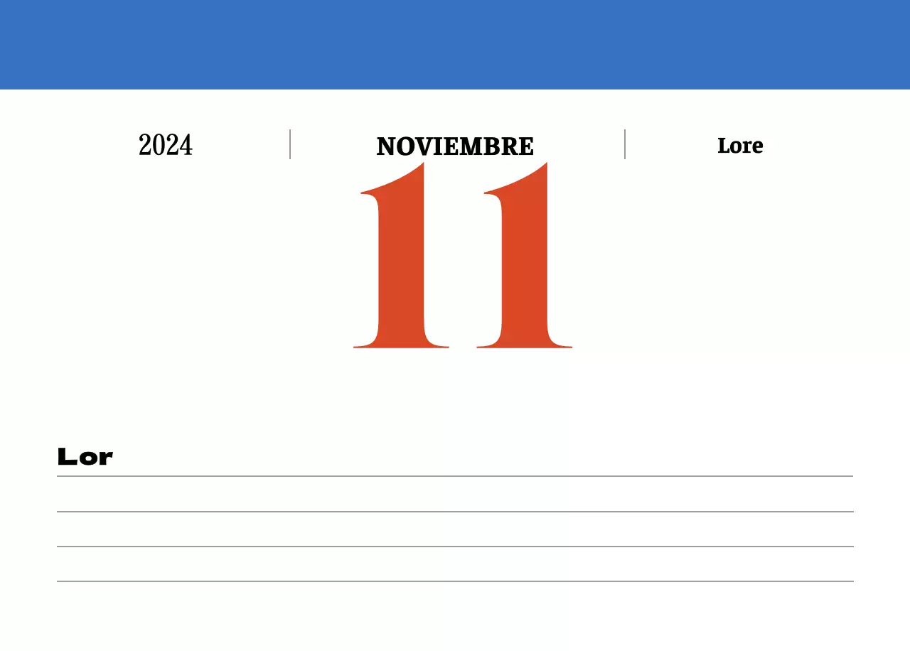 Calendario nostálgico de concepto retro en rojo y azul