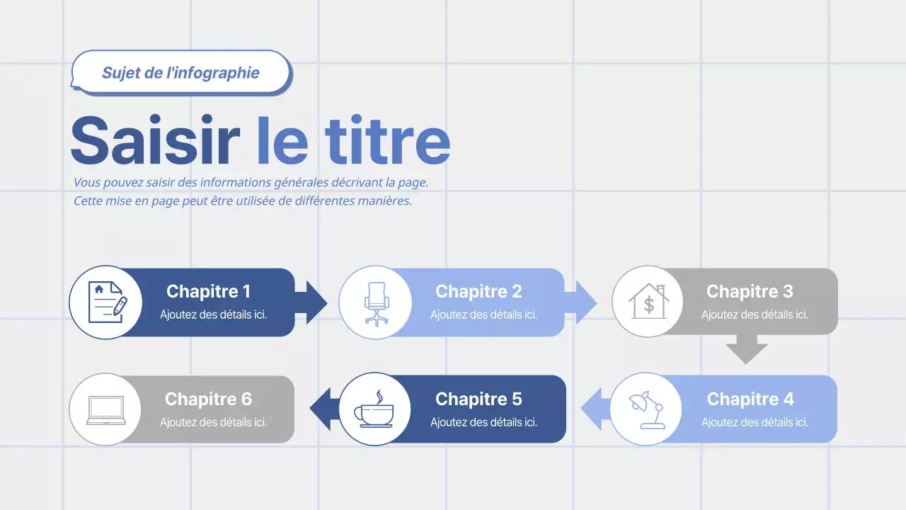 Jolie ligne temporelle conceptuelle en bleu et gris