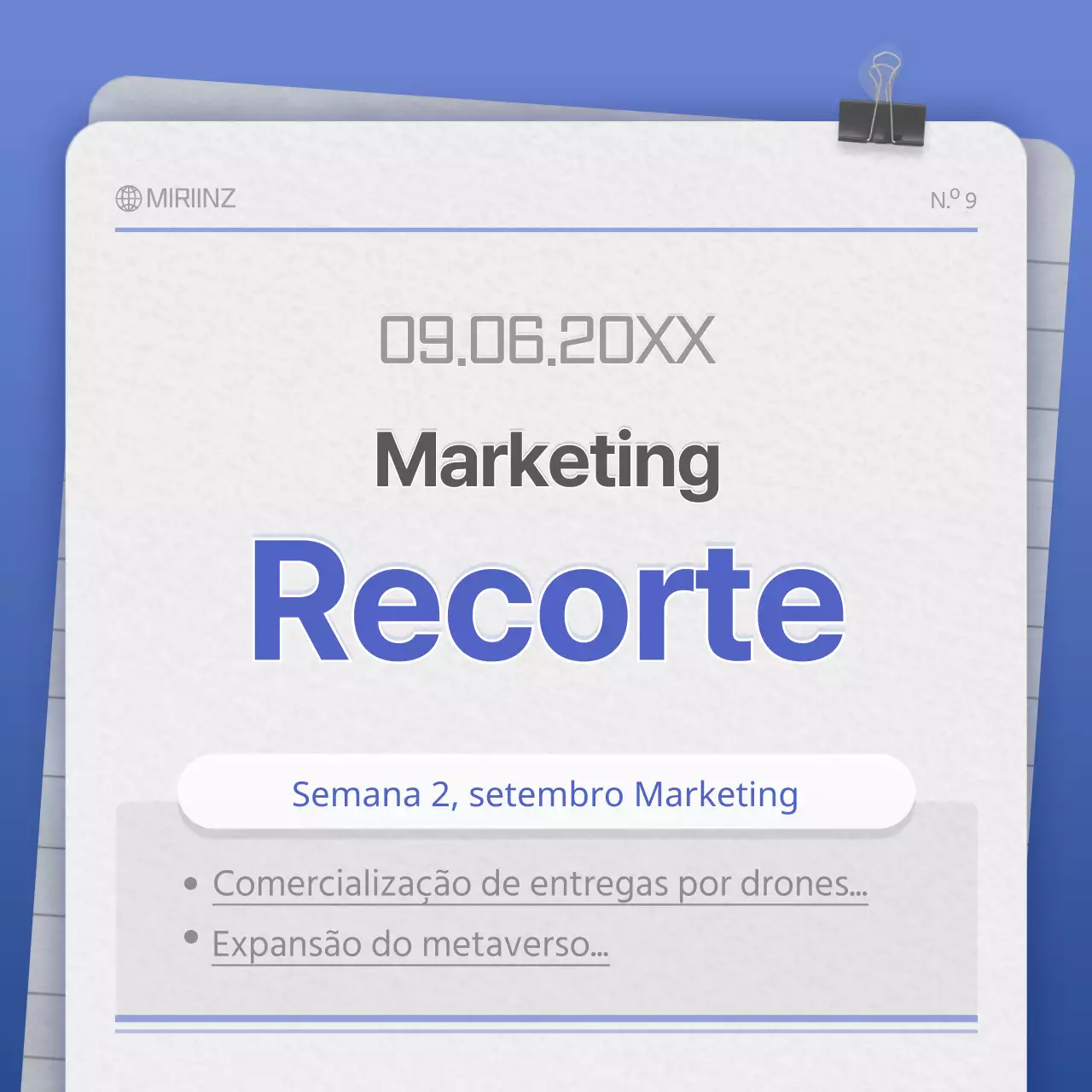 Cartão com textura de papel em azul e cinzentoConcept NewsClipping