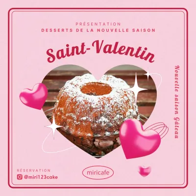 Page d'événement de la Journée blanche avec dessert sur fond rose