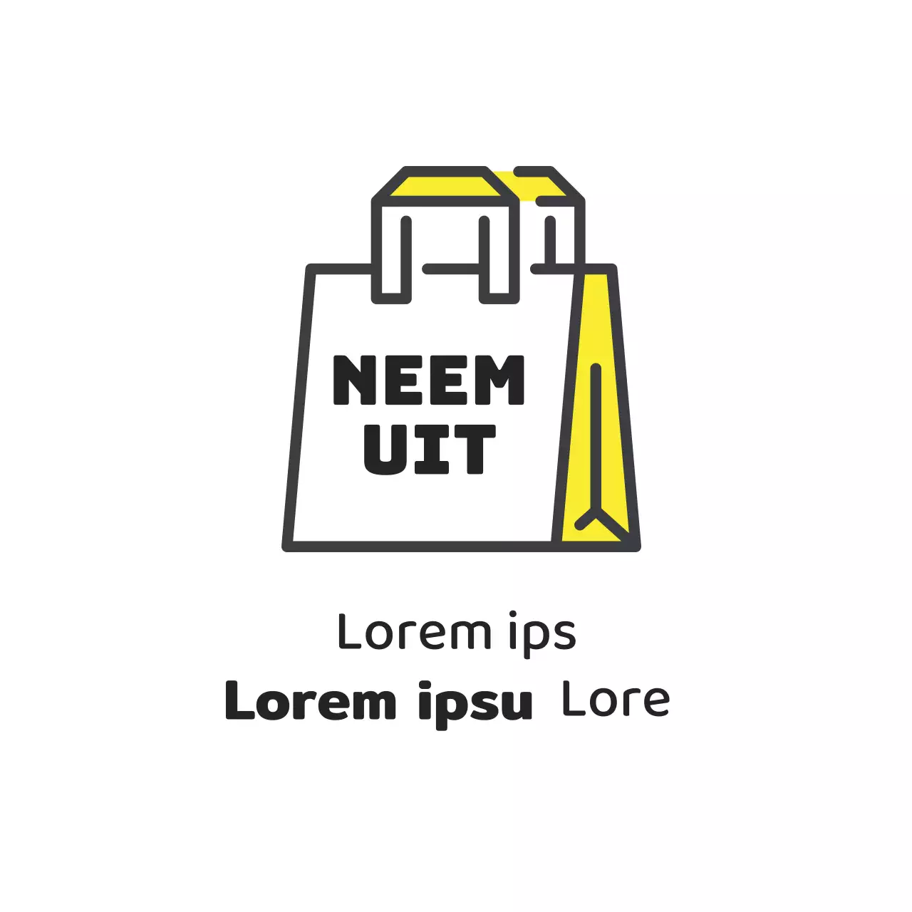 Geel geïllustreerd meeneemetiket