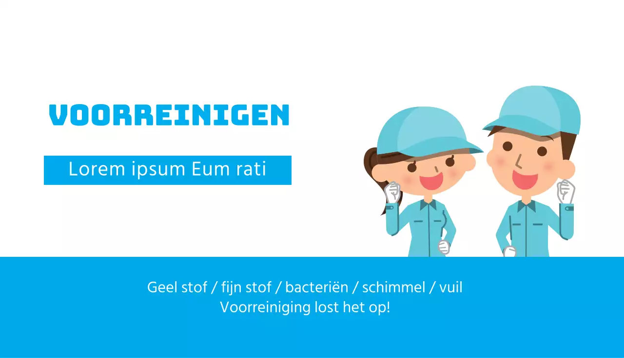 Schattige schoonmaakdienst met blauwe illustratie