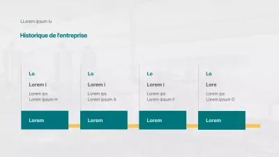 Infographie sur la chronologie de l'histoire avec des concepts gris et turquoise