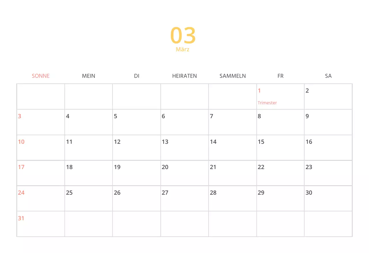 Niedlich illustrierter grüner Tischkalender mit Familienthemen