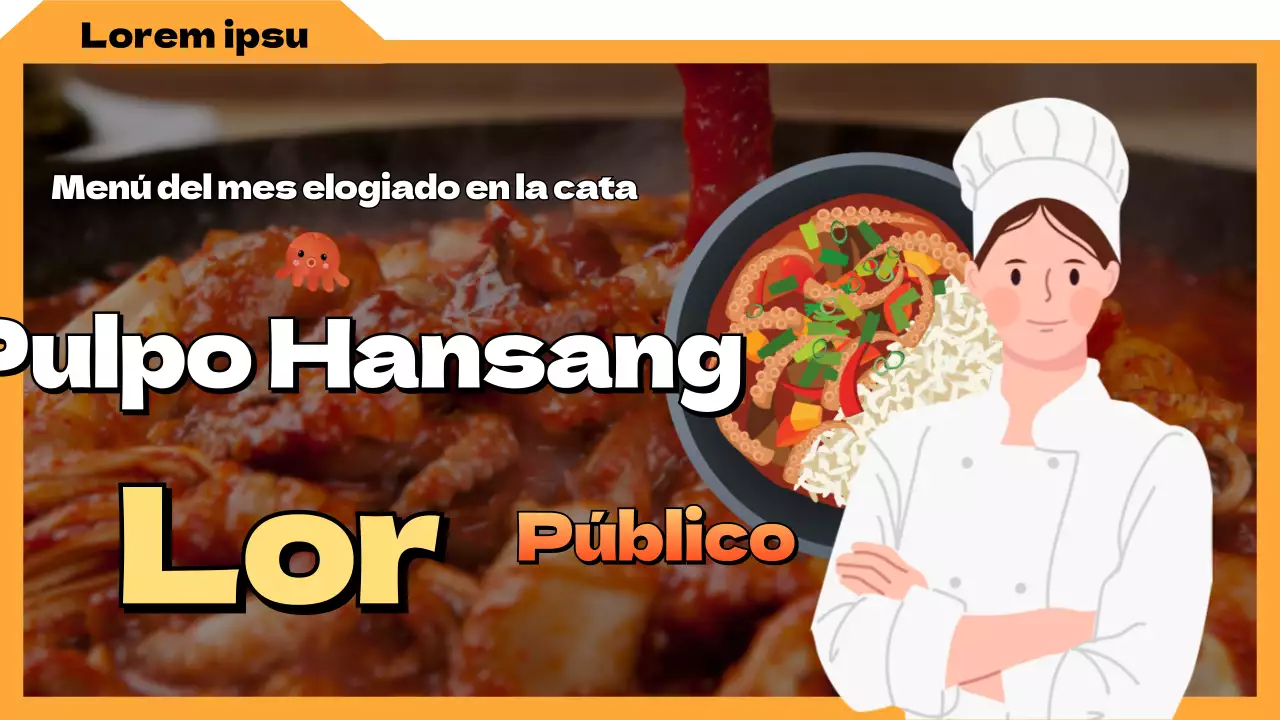 La receta del menú de la tienda en rojo y naranja revela la miniatura