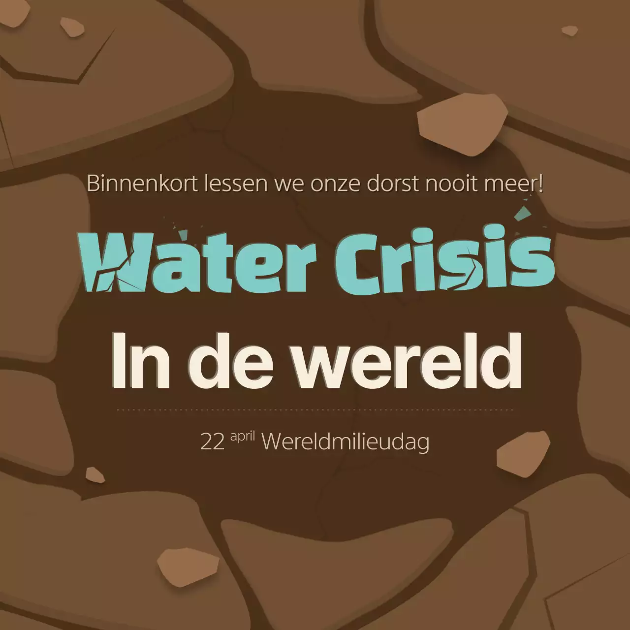 Droogte en waterbesparing in het concept van de bruine gebarsten aarde