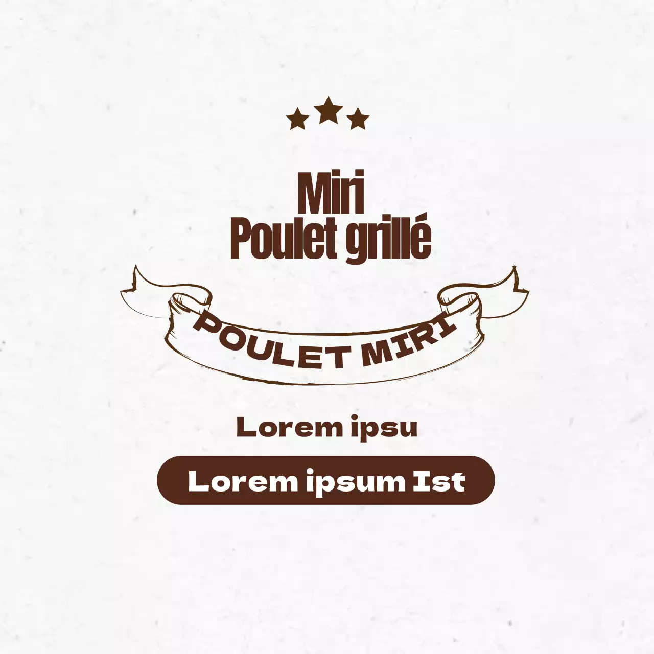 Lettres brunes sur les points forts d'un restaurant vintage promouvant le poulet kang chung