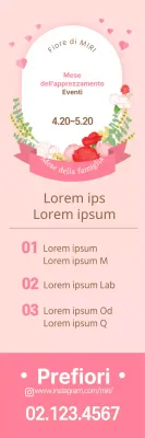 Striscione rosa acceso per l'evento