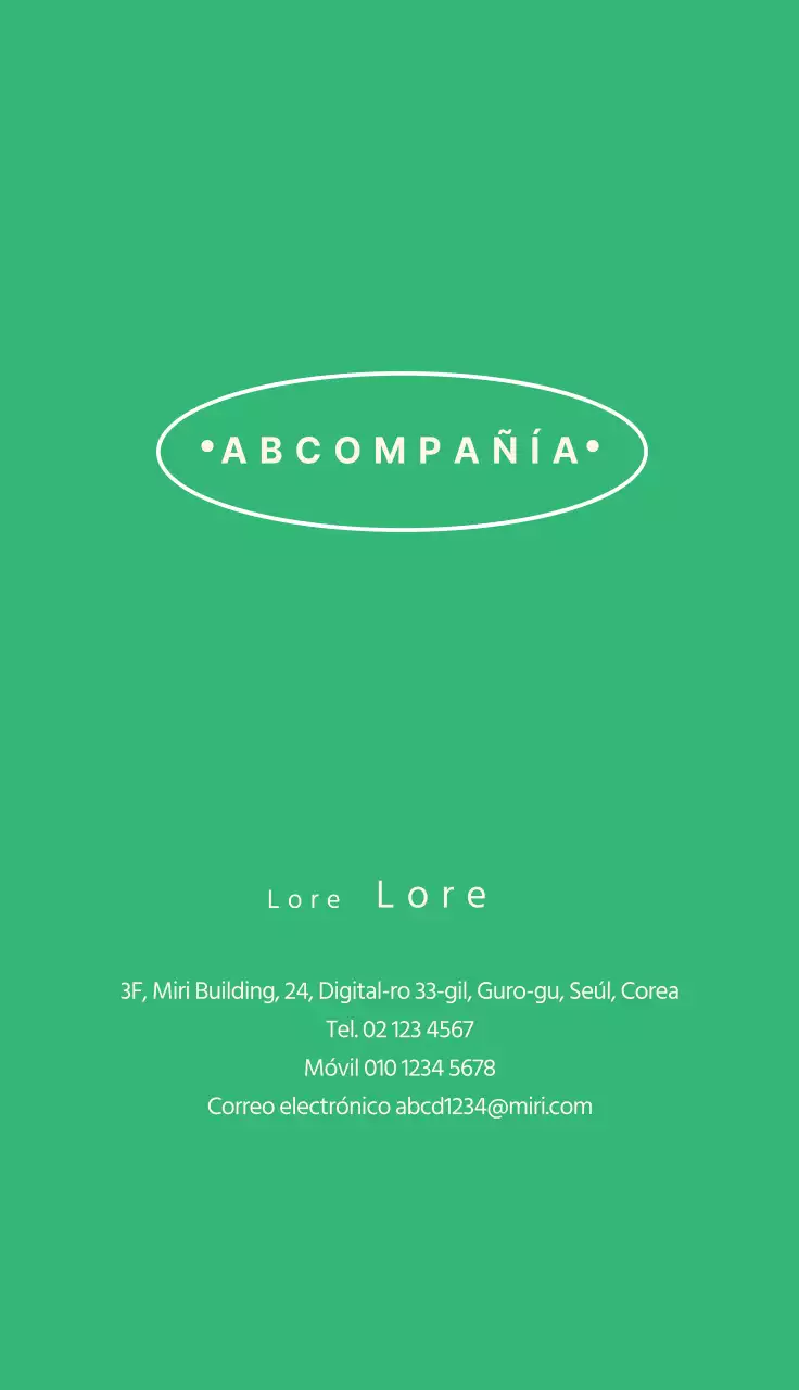 Empresa ovalada de borde verde