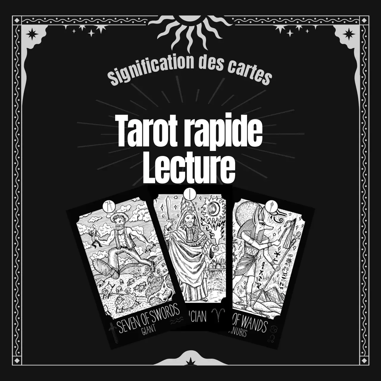 Une introduction aux cartes de tarot avec un concept Art déco en noir et blanc