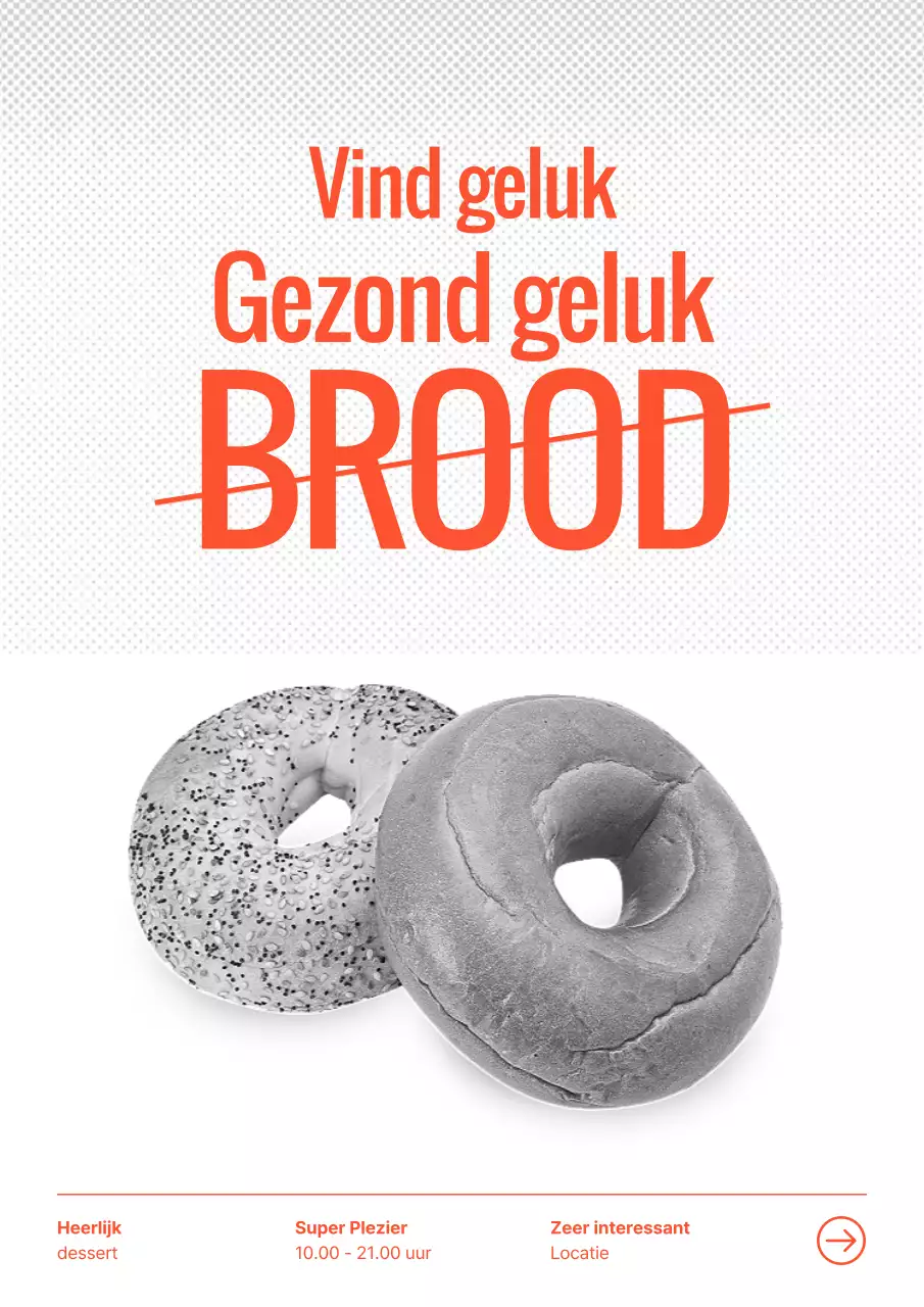 Rode en grijze bakkerijposter