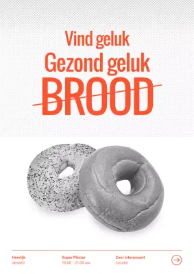 Rode en grijze bakkerijposter