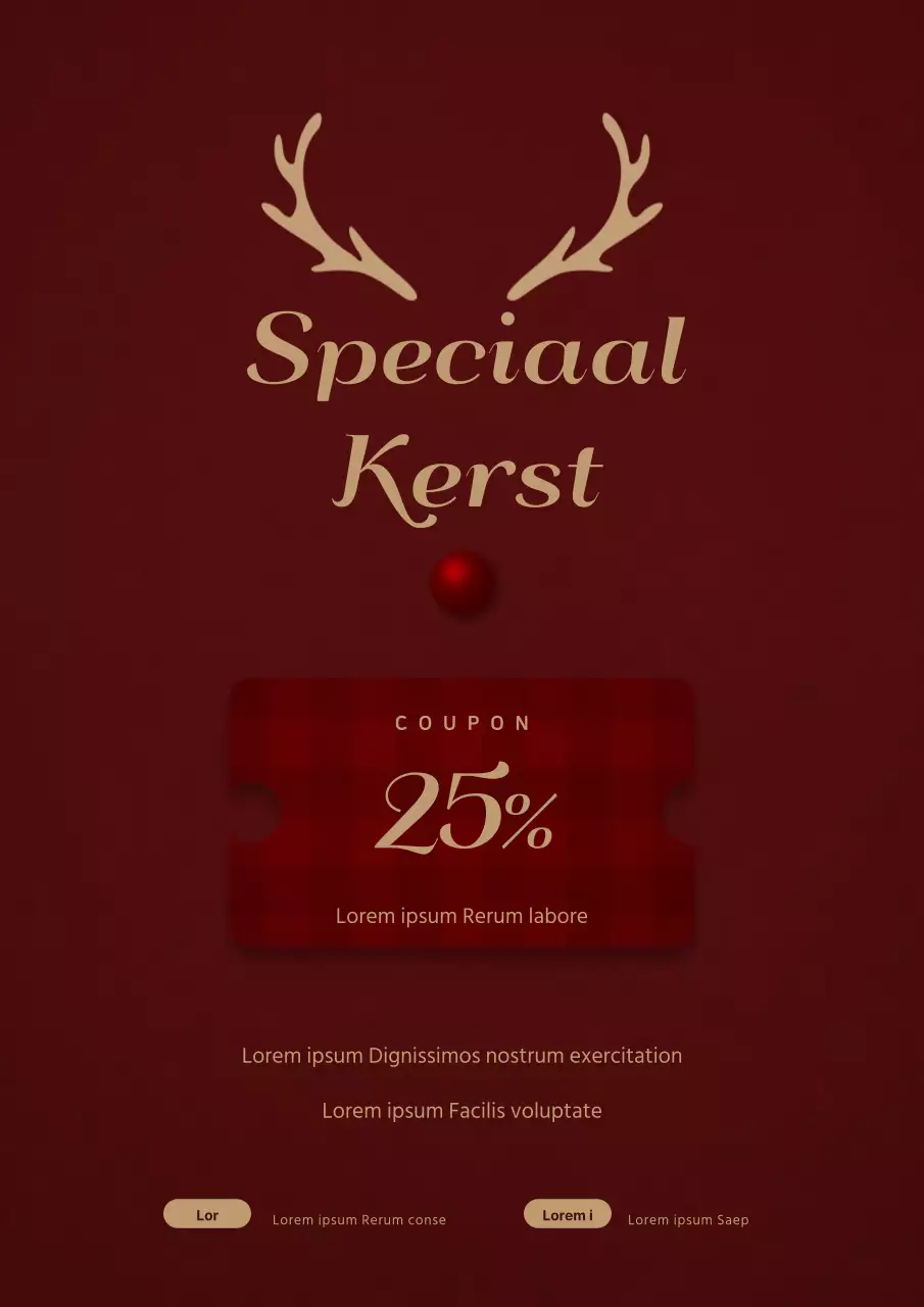 Stijlvol en eenvoudig met een wijnkleurige Rudolph-illustratie om een speciaal kerstevenement te promoten