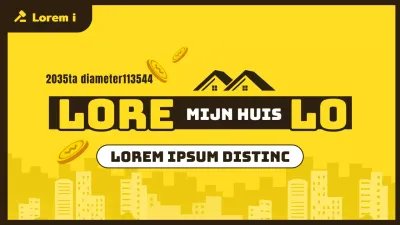 Appartementveilingthema met eenvoudige, strakke illustraties en typografie die het concept benadrukken.