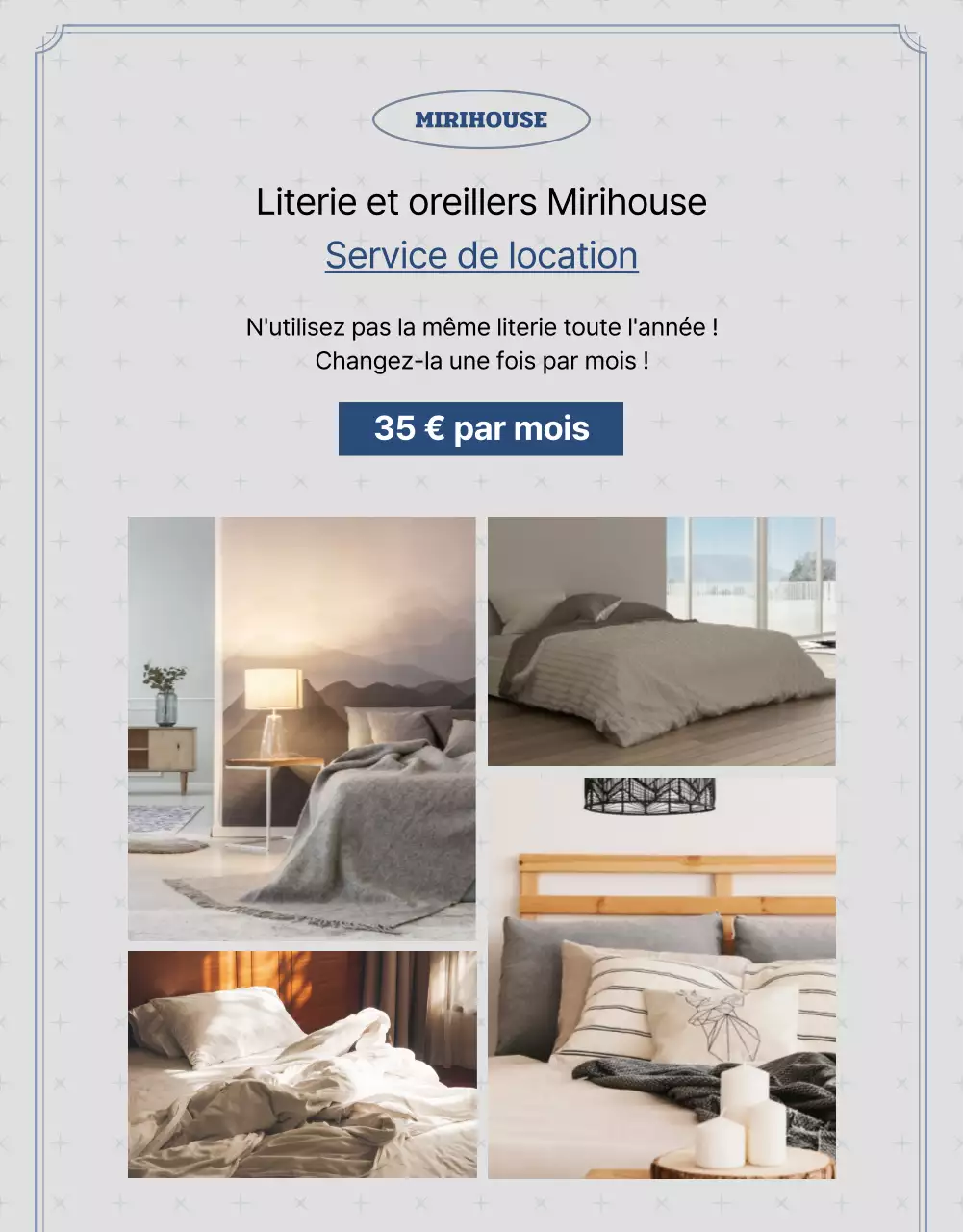 Page de détail de la literie pourpre et grise