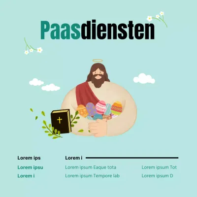 Paasdienst in pastel mint (social media vierkantjes)
