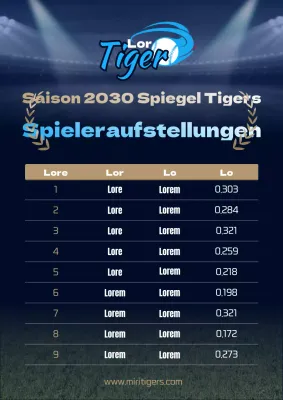 Marineblaue Baseball-Saison Aufstellungsliste Poster