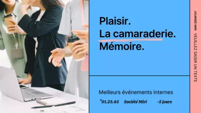 Présentation du concept de grille bleue et rose lors d'un événement interne