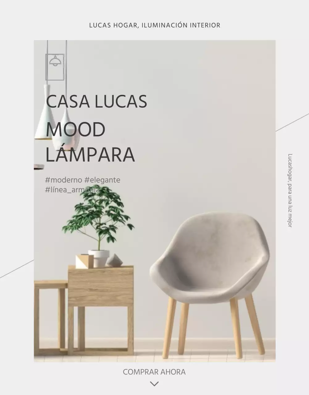 Bombilla interior gris sencilla página de detalles