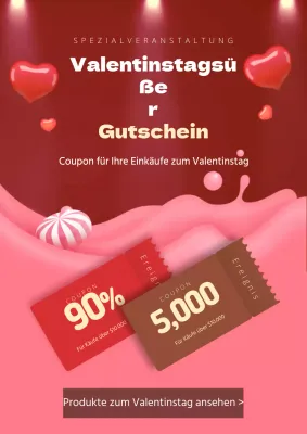 Valentine's Day Sweet Coupon Sale Event Web Poster