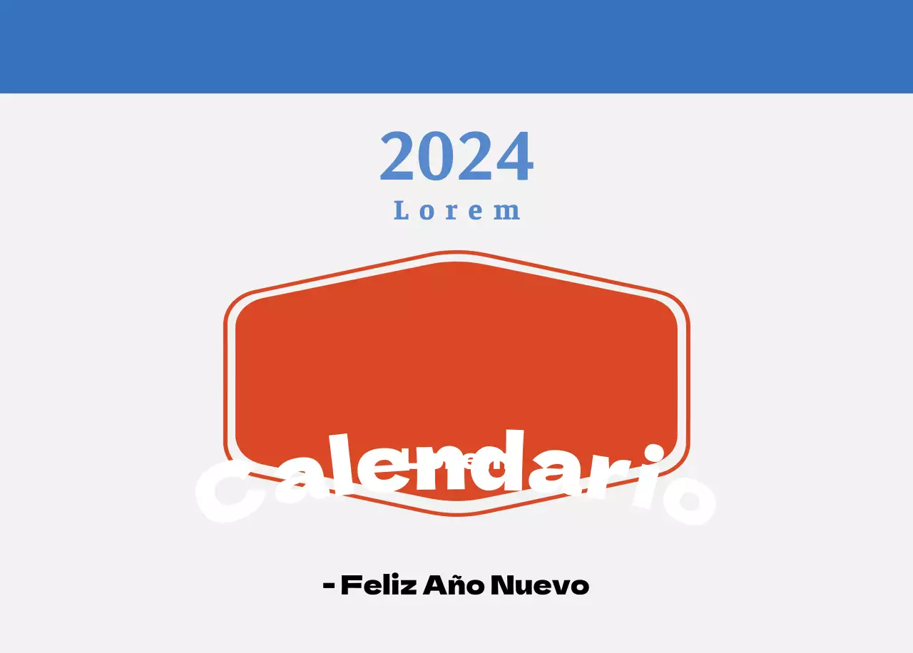 Calendario nostálgico de concepto retro en rojo y azul