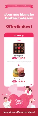 Evénement chocolaté soigné avec mise en valeur de la photo rose