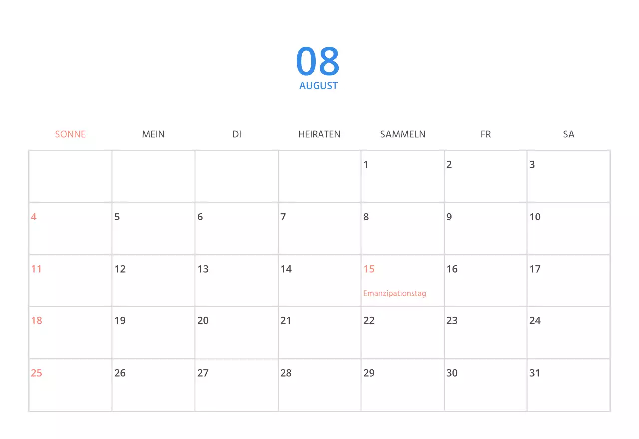 Niedlich illustrierter grüner Tischkalender mit Familienthemen