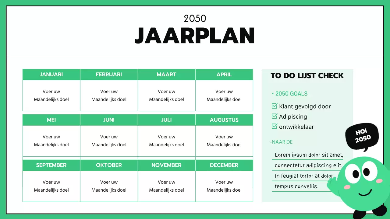 Zakelijke GoodNotes met mintkleurige zwarte lijnen