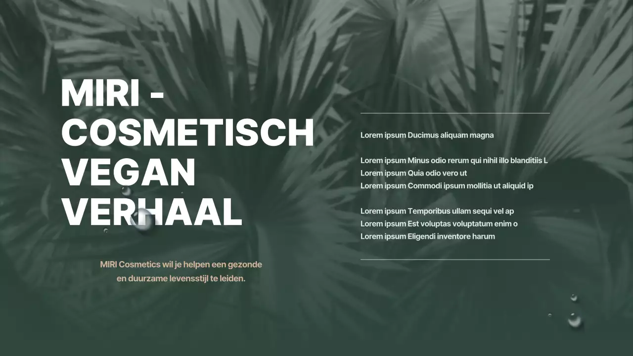 Presentatie van een groen getint, naturalistisch veganistisch cosmeticaproductpraatje
