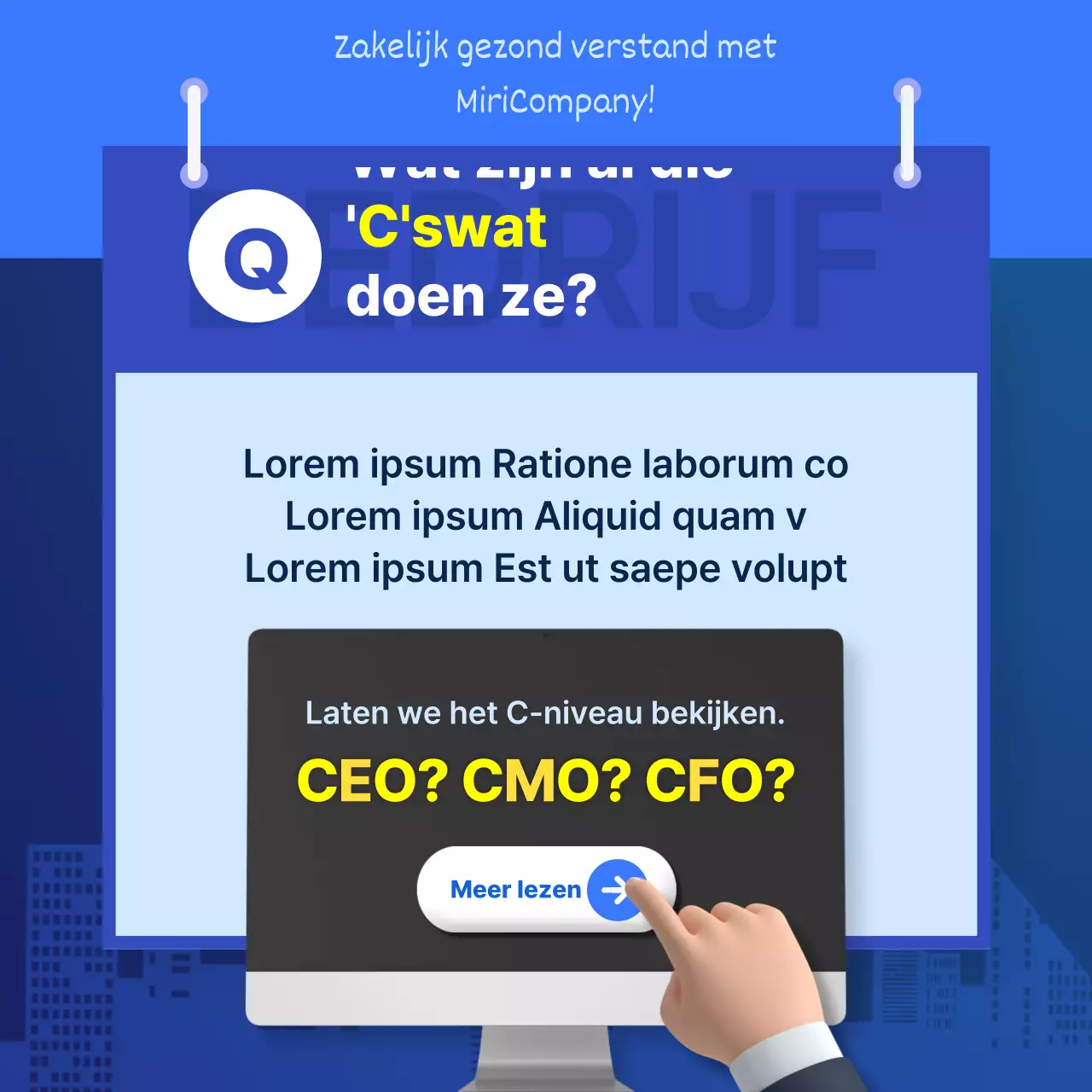 Navy en blauwe 3D solid nette startup business trivia kaartNieuws