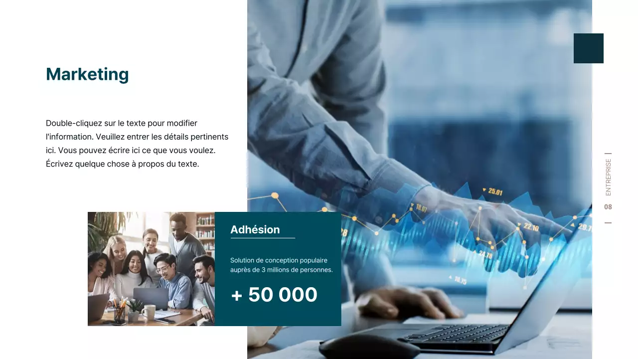 Proposition commerciale simple en turquoise et marron