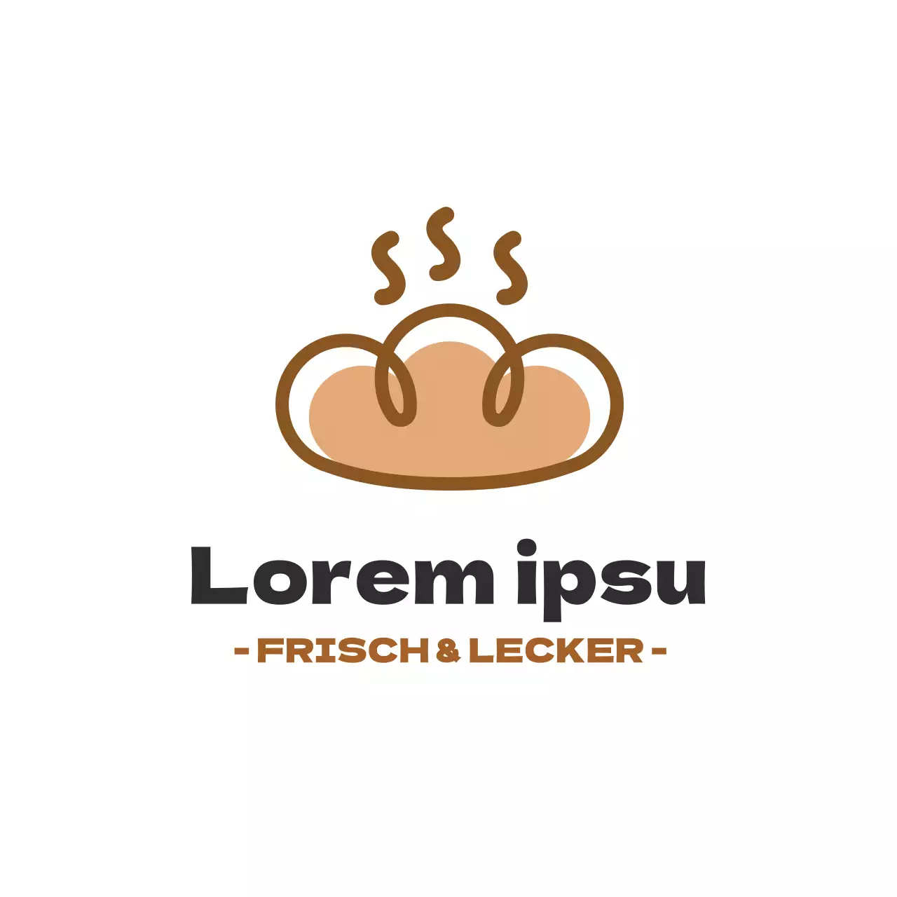 Braune Illustration sauberes Restaurant Bäckerei Etikett