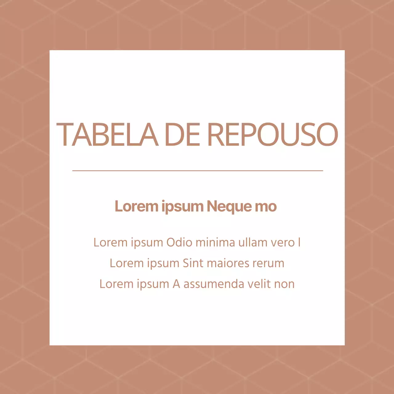 TABELA DE REPOUSO