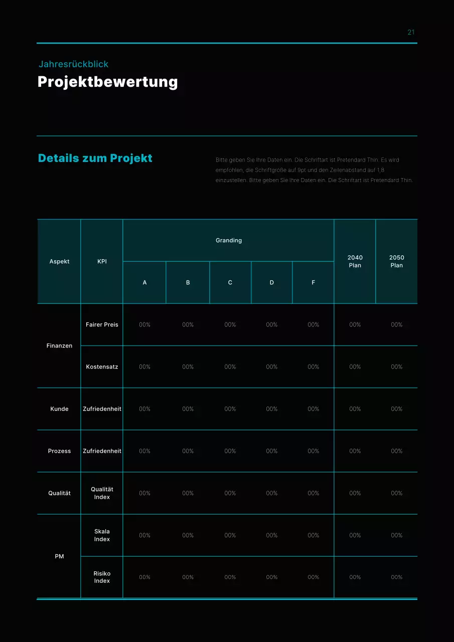 Einfaches Konzept Businessplan in hellblau und schwarz