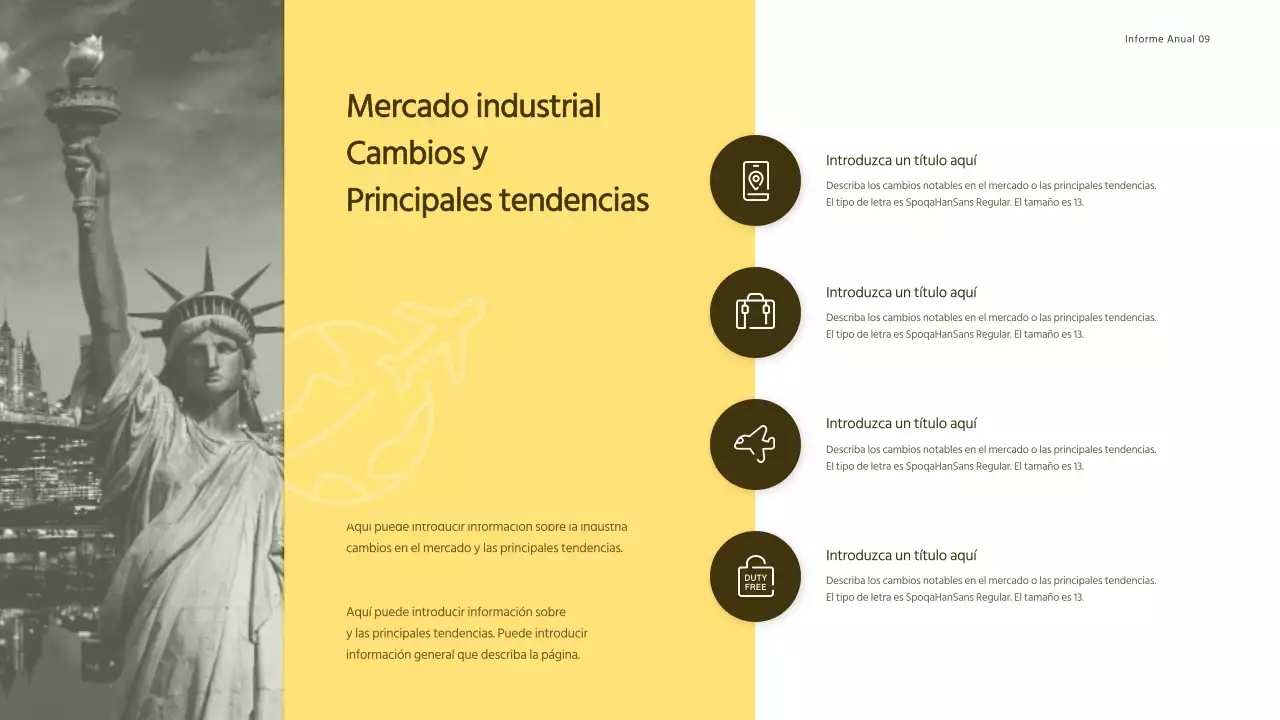 Presentación de informes de ingresos de agencias de viajes con concepto amarillo