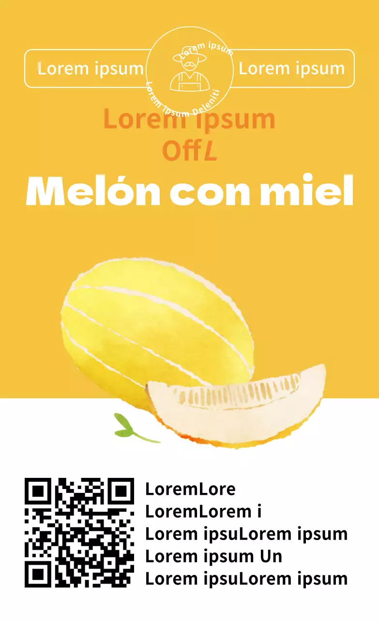 Sencilla pegatina vertical de productos de verano melón ilustración por colores