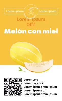 Sencilla pegatina vertical de productos de verano melón ilustración por colores