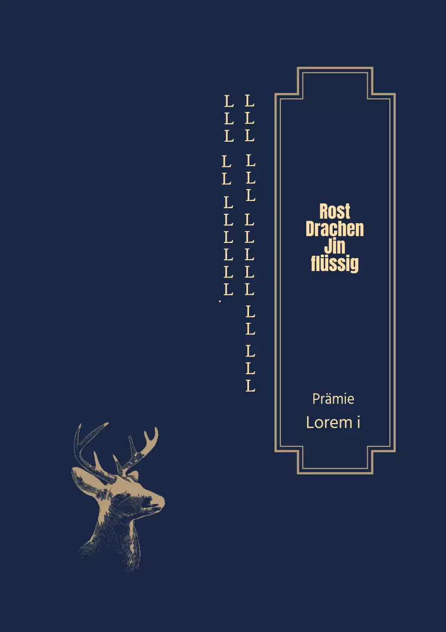 Marineblau Gelb Illustriertes Geweih Geschenkset