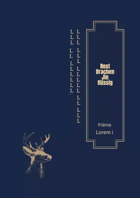 Marineblau Gelb Illustriertes Geweih Geschenkset