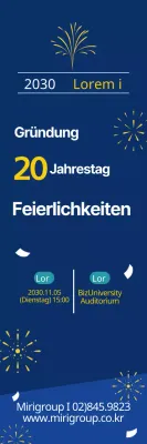 Blau-gelber Schriftzug hervorgehoben Gepflegte Firmeneinführung